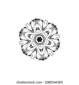 Hand Drawn Mandal Flower Art