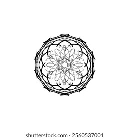 Hand drawn mandala flower for tattoo