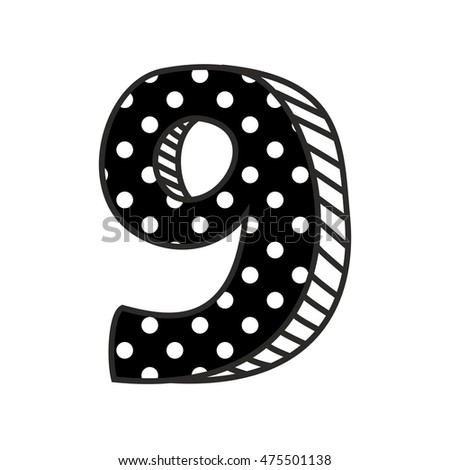 Hand Drawn Number 1 White Polka Stock Illustration 475501138 - Shutterstock