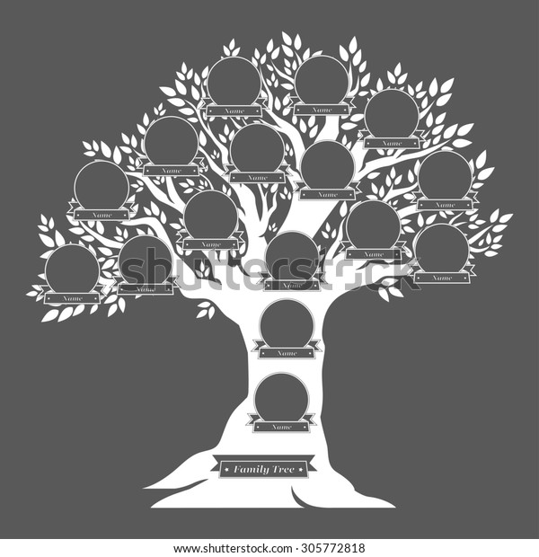 Hand Drawn Oak Tree Family Tree Stock Illustration 305772818 | Shutterstock