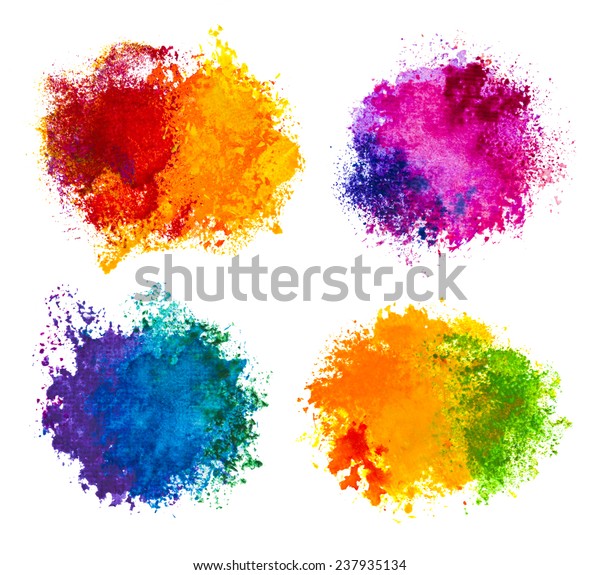 Hand Drawn Paint Splashes Isolated On Stock Illustration 237935134