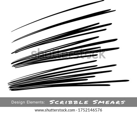 Hand drawn pen scribble line set. Marker oblique stroke scratch collection.  Brush black scrawl sketch smears. Mark design elements in perspective. 