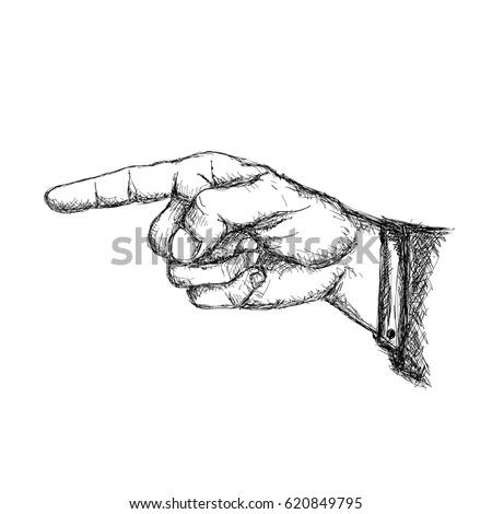 Hand Drawn Pointing Finger Illustration 스톡 일러스트 620849795 - Shutterstock
