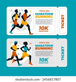 Hand drawn runner silhouette ticket set - Powered by Shutterstock