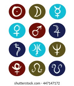 Hand Drawn Signs Planet Symbols Set Stock Illustration 447147172 ...