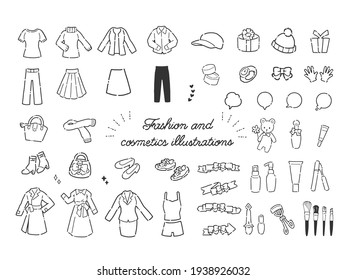 Hand Drawn Simple And Cute Women's Fashion Item Illustration Material