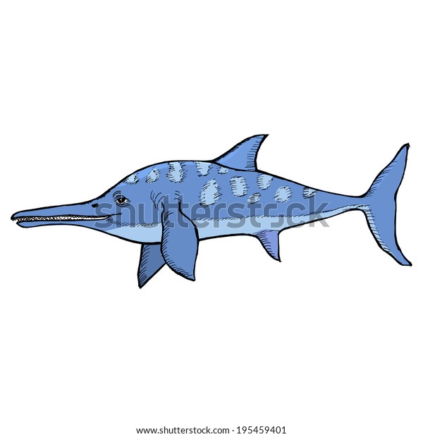 Hand Drawn Sketch Illustration Ichthyosaurus Stock Illustration ...