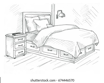Sketch Of A Bedroom Images Stock Photos Vectors