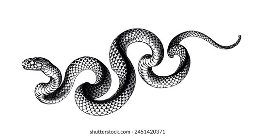 hand drawn snake pattern. Stylish print for textile design and decoration.