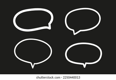 Hand drawn speech bubble. Simple business elements. Set of think and talk speech bubbles. Black and white illustration - Powered by Shutterstock - Get 15% off with code: PIKWIZARD15
