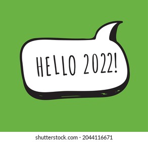 Hand Drawn Speech Bubbles with Text about New Year 2022. Pop art object. Doodle elements for dialog - Powered by Shutterstock