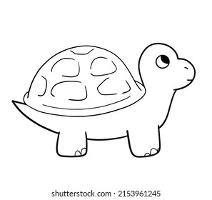 Hand Drawn Turtle Cartoon Style Black Stock Illustration 2153961245 ...