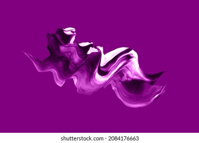Hand drawn Velvet Violet brush stroke smear isolated on purple background. Abstract creative art swatch poster
