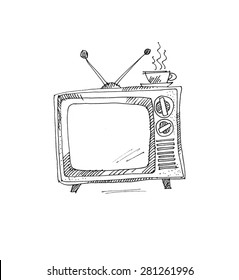Hand Drawn Vintage Tv
