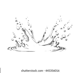 Hand Drawn Water Splash Illustration