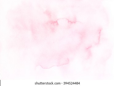 The hand drawn watercolor background of pastel natural pink color. Watercolor paper.