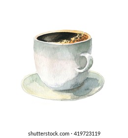 Hand Drawn Watercolor Coffee Cup