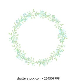  Hand Drawn Watercolor Flower Wreath