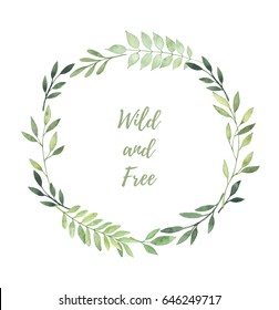 png iu150 Green Leaves frame watercolor leaves watercolor clipart clip art watercolor Watercolor frame printable wreath leaf wreath
