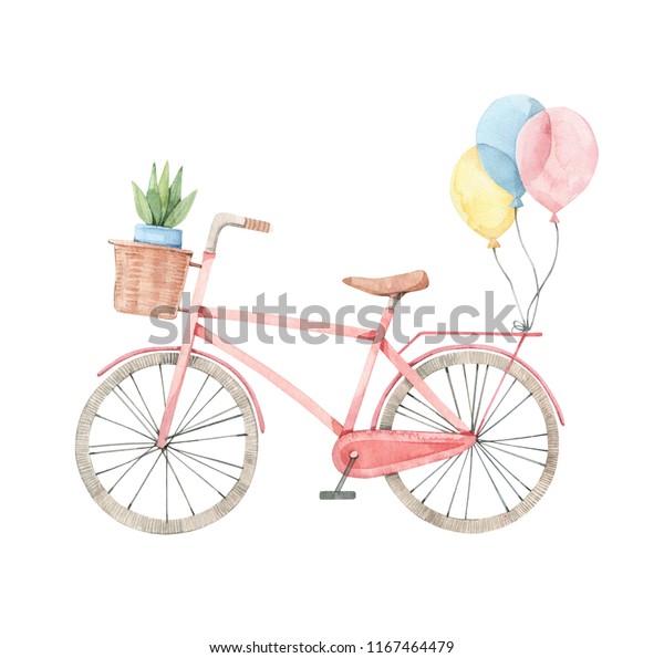 pastel bike with basket