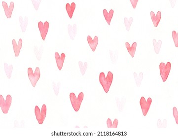 Hand drawn watercolor illustrations. Red and pink hearts. Wedding invitations, greeting cards, blogs, posters, prints. Saint Valentine's Day - Powered by Shutterstock