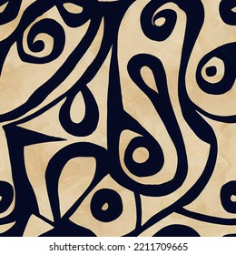 Hand drawn watercolor pattern, seamless background of wavy curved lines, geometric creative background. Drawing with oil paints, the basis of the page.