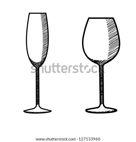 Hand Drawn Wine Glass Collection Stock Illustration 127133960