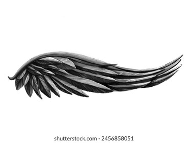 hand drawn wing patterns on white background. Manual composition.Design for cover, fabric, textile, wrapping paper .