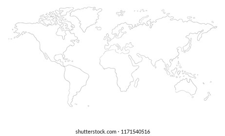 Hand Drawn World Map Stock Illustration 1171540516 | Shutterstock