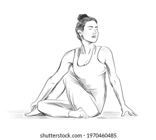 Hand Drawn Yoga Illustrations Of Postures And Poses.