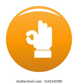 Hand everything good icon. Simple illustration of hand everything good icon for any design orange
