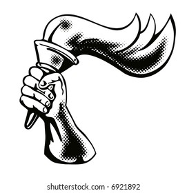 Hand With Flaming Torch