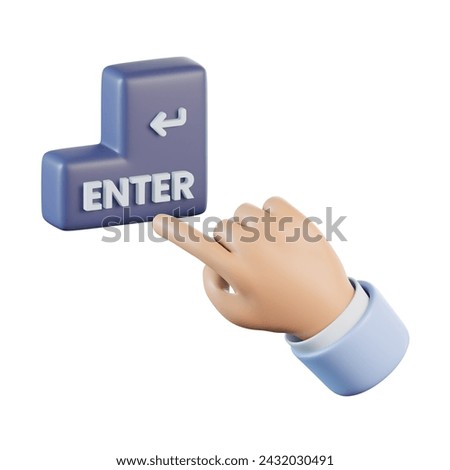 Hand gesture Click Enter 3D Icon Illustration