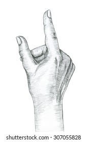 Hand Gesture Single Pointing Finger Hand Stock Illustration 307055828