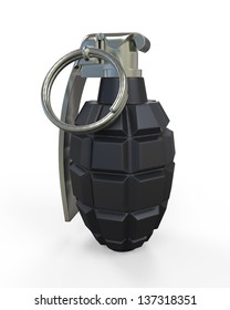 Black Grenade On White Background Stock Illustration 48476533