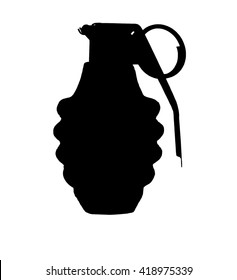 Hand Grenade Silhouette Isolated Over White Stock Illustration ...