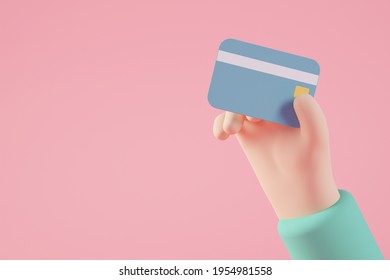 Hand Holding A Credit Card 3d Rendering