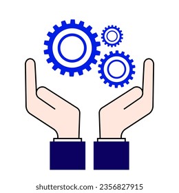 Hand holding a gear icon. Profession of engineer concept. - Powered by Shutterstock