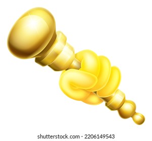 A Hand Holding A Gold Cartoon Royal Sceptre Icon