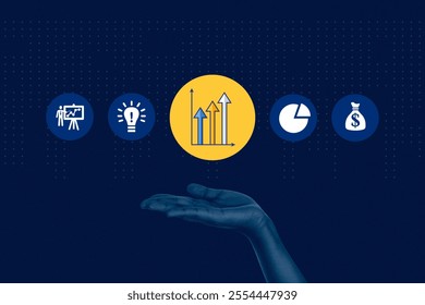 Hand holding a growth graph and investment icons, Saving money, Strategy and planning money concept - Powered by Shutterstock