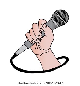 Hand Holding Music Microphone Stock Illustration 385184947 | Shutterstock