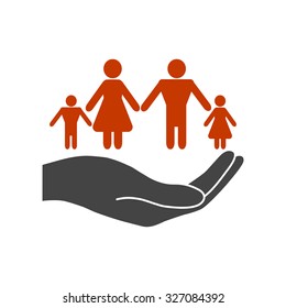 Family Life Insurance Sign Hand Holds Stock Vector (Royalty Free) 269582168