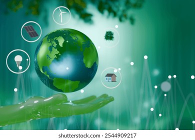 A hand holds the Earth, symbolizing environmental awareness and sustainability practices. 3d rendering - Powered by Shutterstock