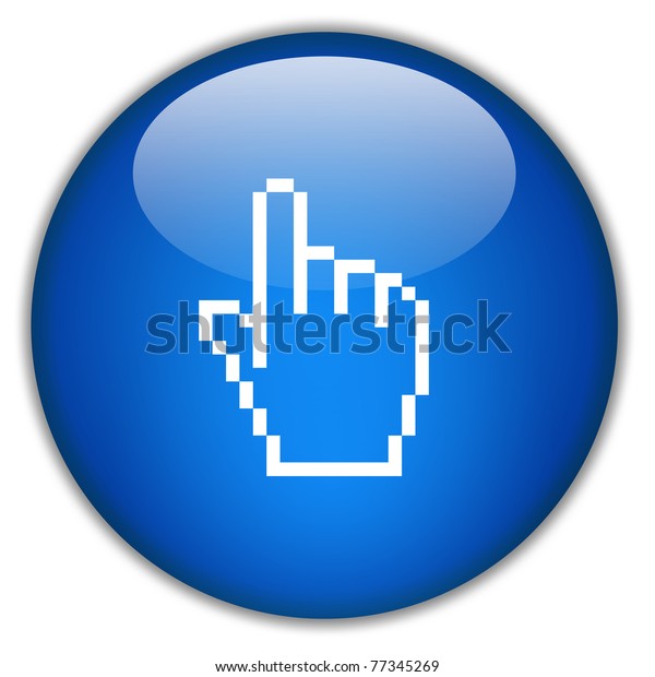 Hand Icon Click Here Stock Illustration 77345269