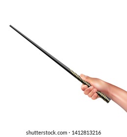 Hand Of Illusionist With Magic Wand 3D Rendering