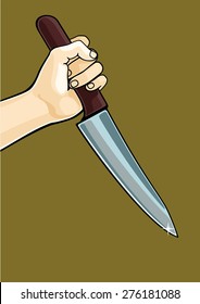 Hand and knife (raster