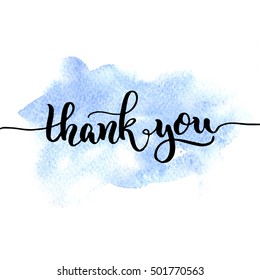 Hand Lettering Thank You Inscription On Stock Illustration 501770563