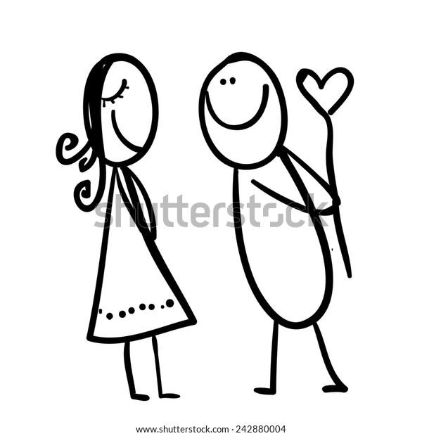 Hand Line Drawing Sticky Figures Man Stock Illustration 242880004 ...