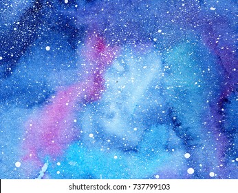 hand made watercolor space/ galaxy texture, night sky background