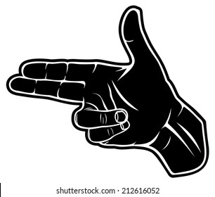 Hand Making Shape Pointed Hand Gun Stock Illustration 212616052 ...